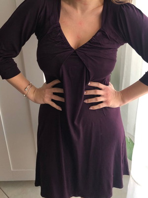 Zara dress used, cotton, purple, size M, three-quarter sleeve