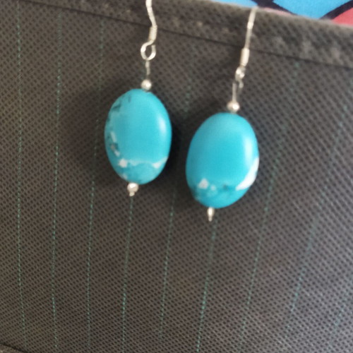 925 Turquoise Earrings new, silver with stones