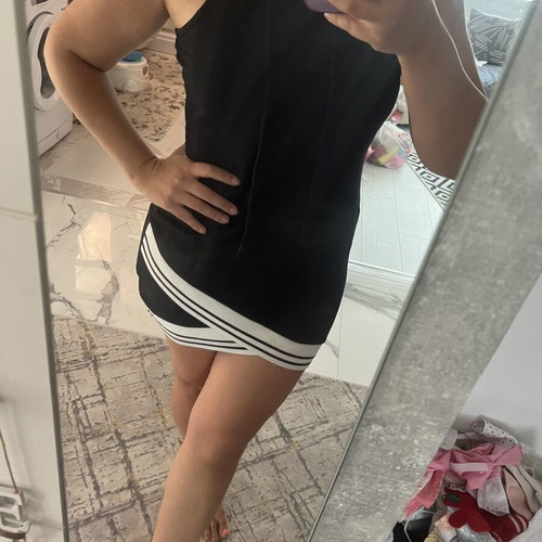 Venus Victoria women's sport dress with hood and white trims, like new, size S/M, black