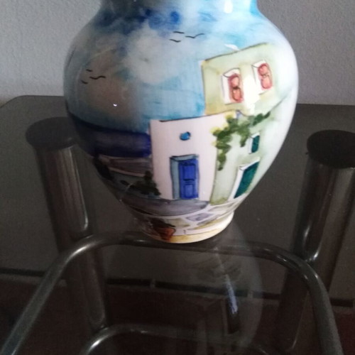 Ceramic vase used with Santorini painting