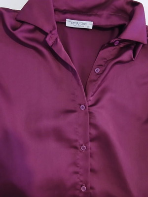 Celestino magenta long shirt with wide sleeves