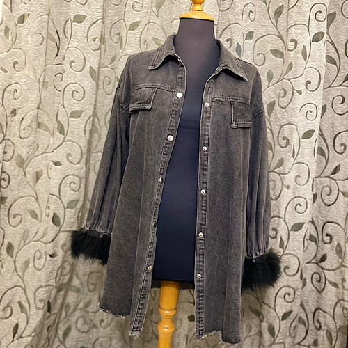 Women's jean jacket graphite black like new, size M