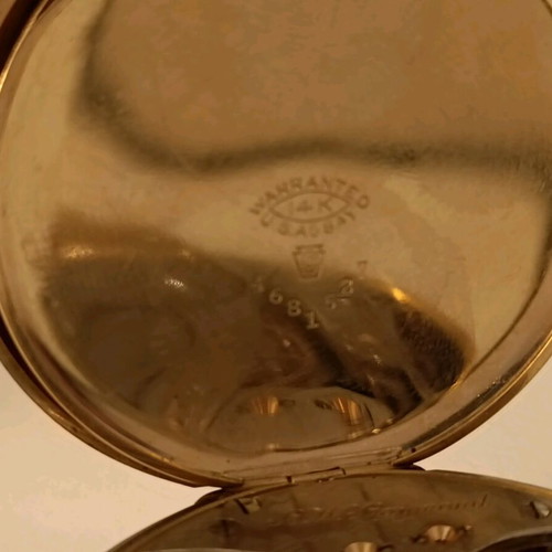 Pocket watch Elgin used, 14k gold, 1921