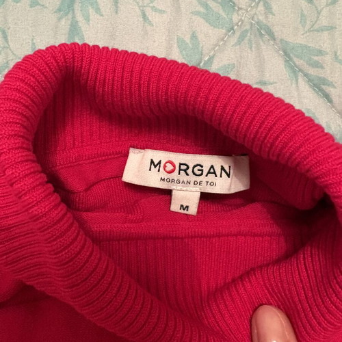 Morgan fitted turtleneck sweater, pink, size M