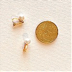  Σκουλαρίκια χρυσά clips με μαργαριτάρια akoya