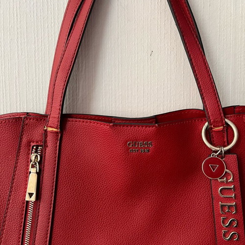Guess tote bag used, red