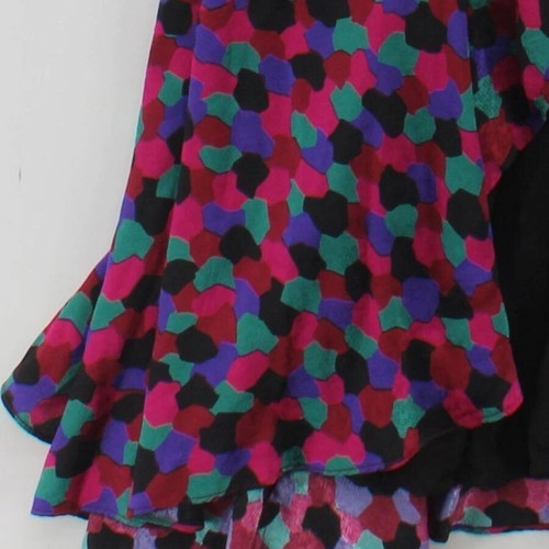 Sezane Asia silk maxi wrap dress used, colorful mosaic print