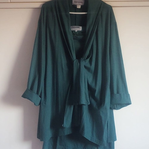 Camomilla Classics vintage set skirt and jacket emerald green