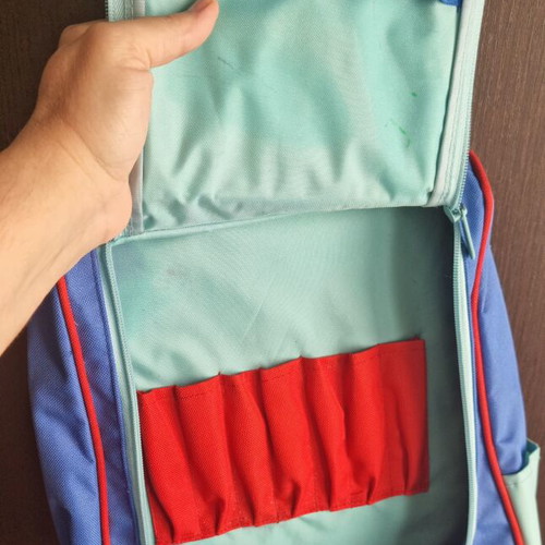 ELC Vintage Handbag for Stationery used, blue and red