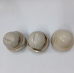 Levira porcelain electric insulators, capsule shape, vintage, set of 3