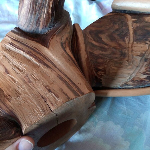 Wooden handmade decorative cedar candle holder large size made to order