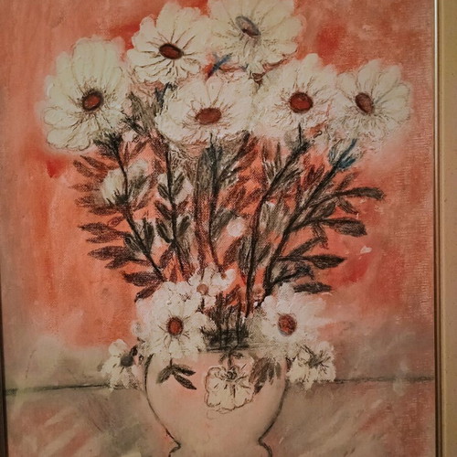 Canvas painting like new, chrysanthemum theme 50x40