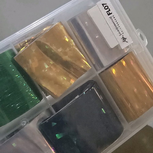 Nail art gold foils used, variety for nail designs