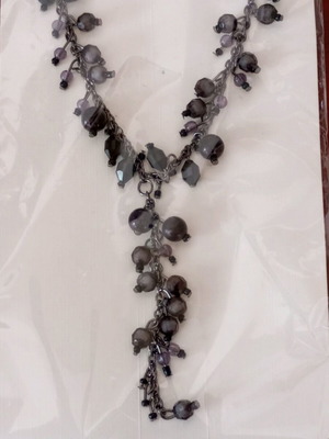 Necklace new with black stones