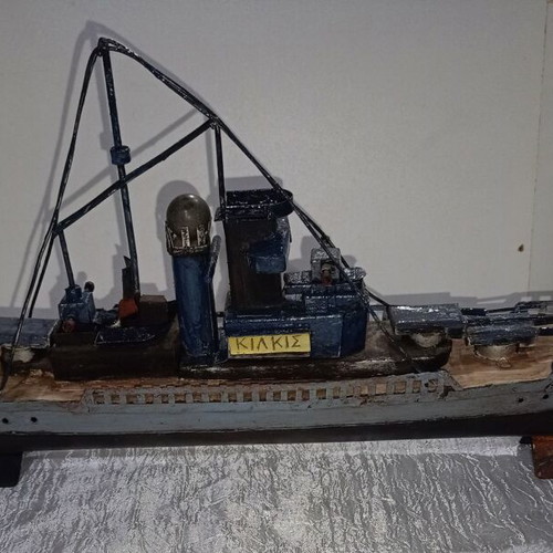 Metal ship handmade collectible used