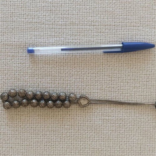 Vintage metal worry beads used with spiral beads