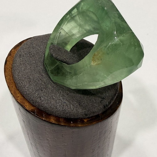 Ring with solid green fluorite, new