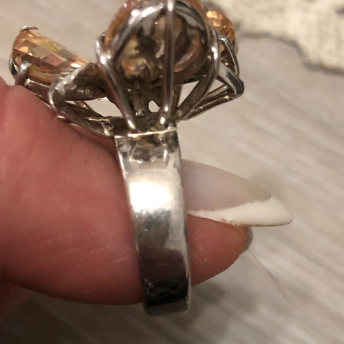 Silver 925 ring used with semi-precious stones, size 57
