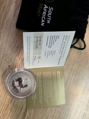 Krugerrand 50th Anniv Limited Edition silver coin new 1oz