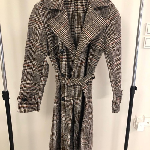 Checked women's coat used, size M / 38 / 10