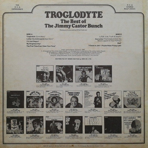 Troglodyte The Best Of The Jimmy Castor Bunch vinyl used, R&B Soul