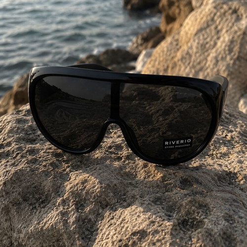 Riverio Mask Style Sunglasses New Black Frame UV400 Protection