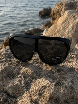 Riverio Mask Style Sunglasses New Black Frame UV400 Protection