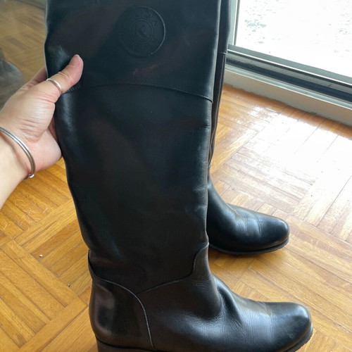 Krizia black leather boots used, size 37