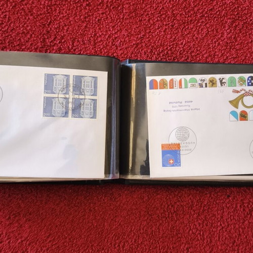 Swiss First Day Covers FDC Collection in Excellent Album, 100 pcs