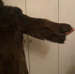 Fur jacket like new, size large, black