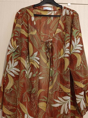 Ulla Popken shirt-top like new, beige and brown, size XL