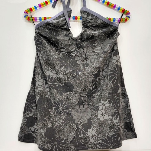 Halter floral print top 100% cotton size M new
