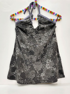 Halter floral print τοπ 100% βαμβακερό καινούργιο, μεγέθη M και L