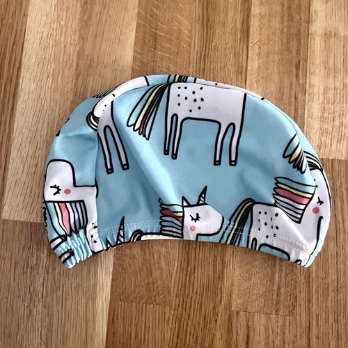 Badu Kids Swimming Cap Blue With Unicorns New