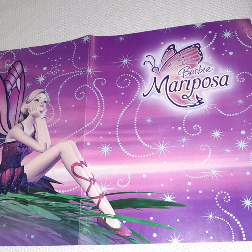 Barbie Mariposa poster like new with Strawberry Shortcake story