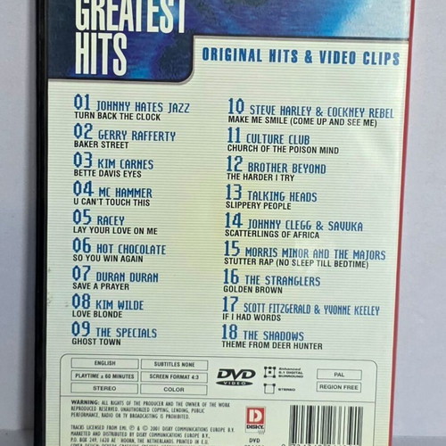 Various Greatest Hits DVD like new