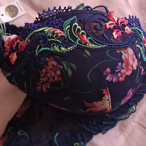 Lise Charmel bra new with Swarovski jewelry, size 80B, colorful