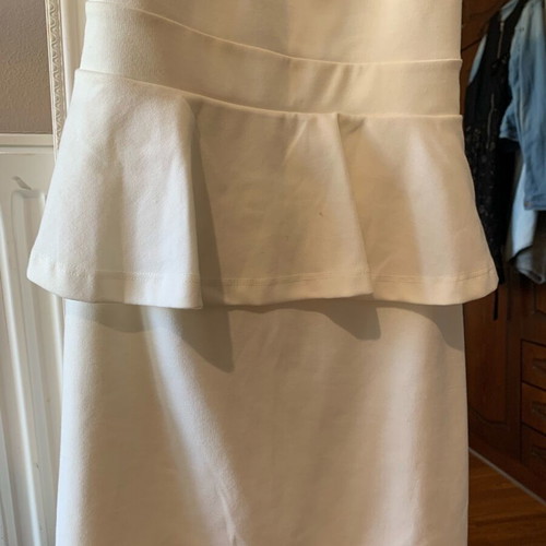 Women dress white with open back, size M, Bik Bok new