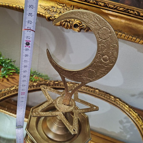 Vintage brass desktop decoration Crescent and Star