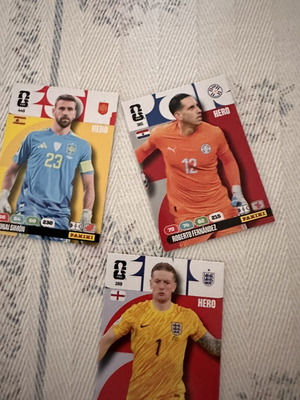 World Cup goalkeeper cards 3 pack, Roberto Fernandez, Unai Simon, Jordan Pickford