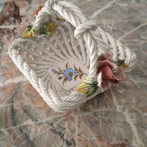 Italian handmade ceramic Basano basket like new