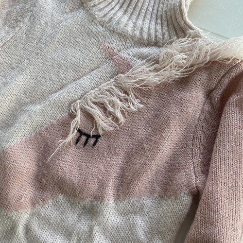 H&M girls' clothing set with unicorn turtleneck sweater and hooded zip jacket