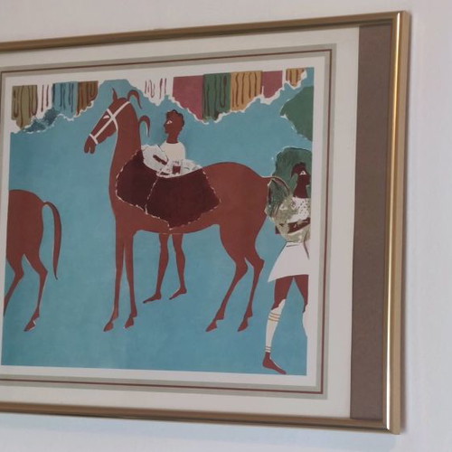 Mycenaean colored paintings used from frescoes and golden funerary offerings