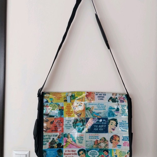 Vintage Comic & Retro Quotes Pop Art Messenger Laptop Bag
