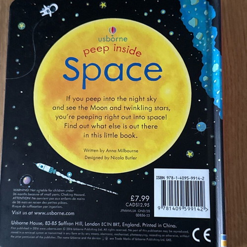 Usborne Peep Inside Space book new for children in English
