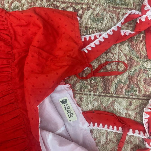 Karavan boho dress 100% cotton like new, medium size, red