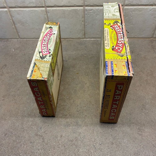 Partagas Habana cigar boxes used, set of 2