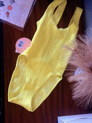 Sorbet Island one-piece swimsuit in banana yellow, one size