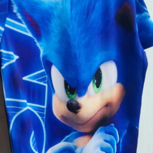 Sonic short-sleeve T-shirt for boys 8-10 years, blue