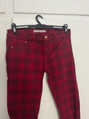 Zara checked pants burgundy like new size 36